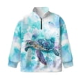 thumbnail image 4 of Uorisanigo Girls Oversized Sweatshirts Blue Sea Turtle Half Zip Pullover Sweatshirt for Teen Girl Lightweight Long Sleeve Pullover Top Quarter Zip Hoodies No Hood Fall Winter Clothes, 4 of 7