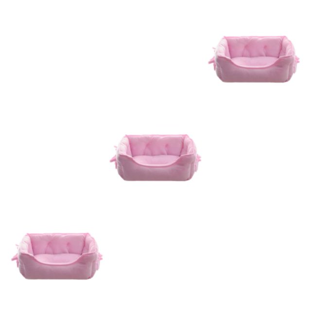 Transemion Dog Bed Washable For Clean And Odor-Free Sleeping Area Two Size For Choice pink S 3Set