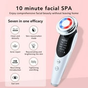Facial Massager Beauty Device, Electric Face Lifting, Skin Rejuvenation, 7 in 1 Skin Care Tool with 3 LED Light, 3 Vibration & Massage for Anti-Aging, Deep Cleansing, Skin Tightening, Skin Refreshing