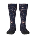 thumbnail image 1 of Balery Copper-Gold Gloss Outline Flower Calcetines novedosos Calcetines deportivos Calcetines hasta la rodilla Calcetines de algodón Calcetines originales y geniales, 1 of 6