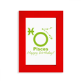 thumbnail image 1 of Constellation Fate Birthday Celebration Pisces Picture Display Art Red Photo Frame, 1 of 4