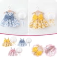 thumbnail image 4 of Odeerbi Baby Girl Clothes Girls Dresses Toddler Kids Summer Bow Print Suspender Dress With Hat, 4 of 4