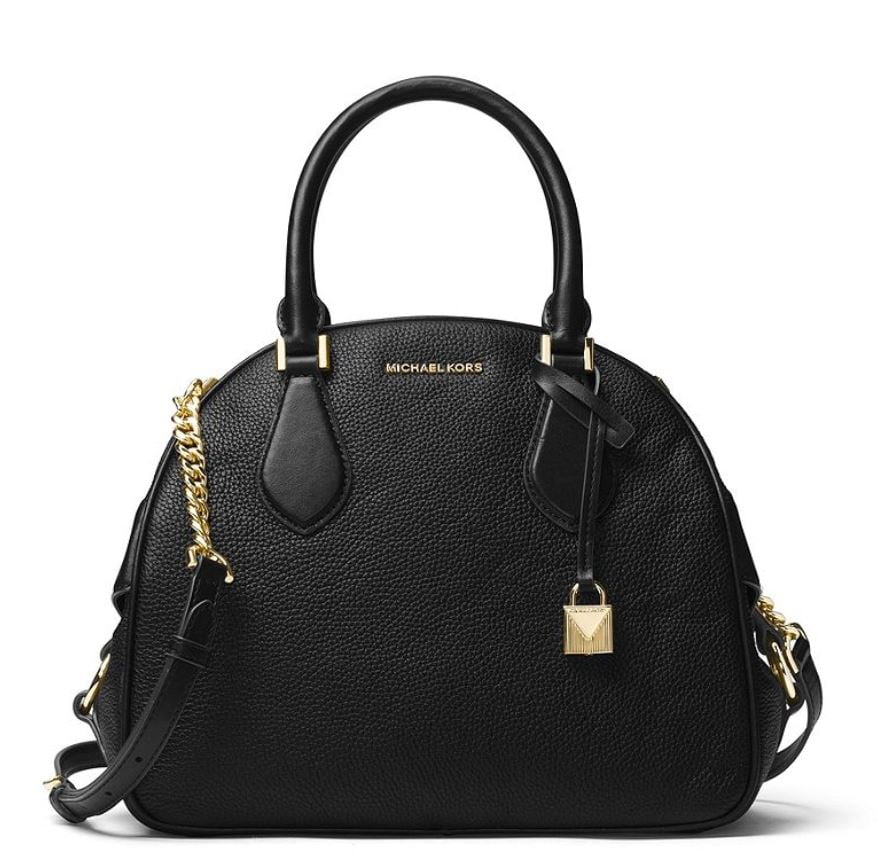 michael kors black bowling bag