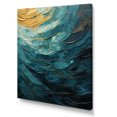 thumbnail image 2 of Designart "Majestic Motion In Teal" Abstract Spirals Wall Decor, 2 of 7