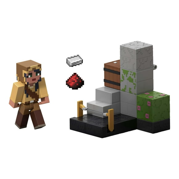 Minecraft Trapper’s Trip Wire Action Figure & Accessories Set with Zombie Trip Wire Feature