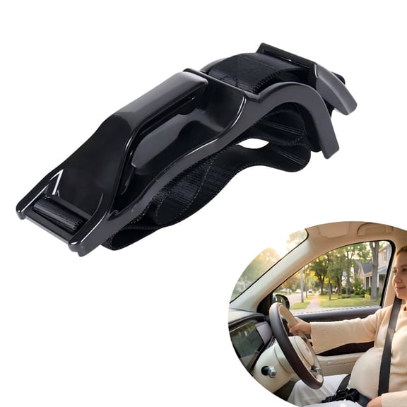 Maternity Seat Belt Adjuster, Mimibelt Compatible with a Variety of Car Accessories, Elastic Padding Seat for Comfort Riding, Black