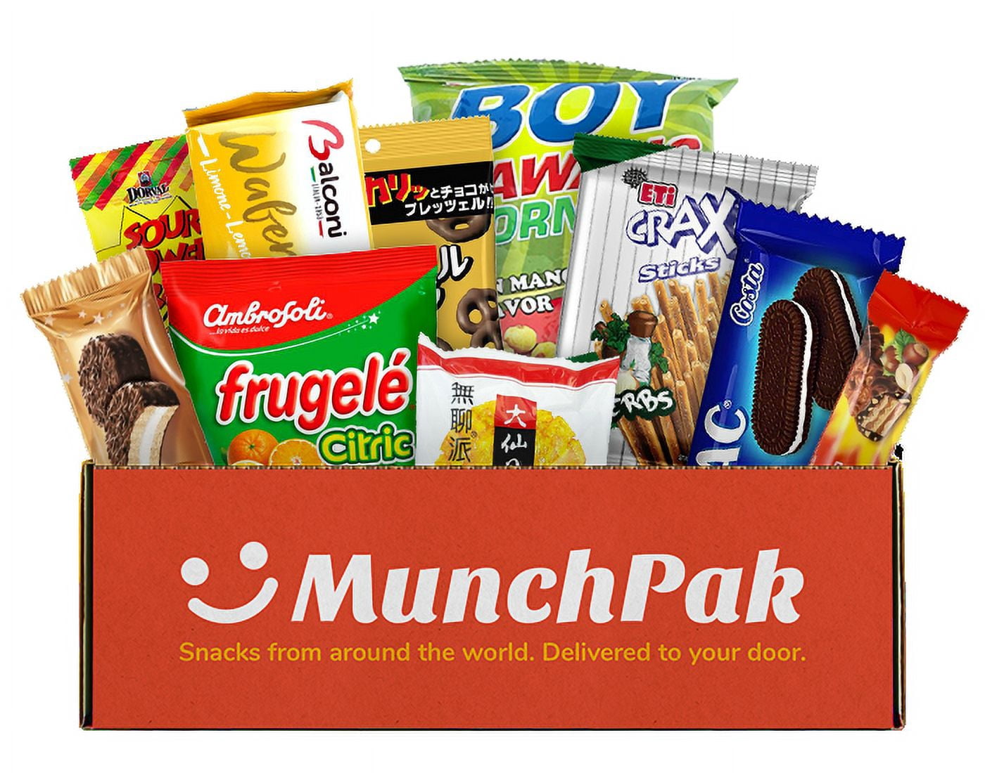 MunchPak International Snack Box (10 Count) - Full Sized Snacks from Around the World