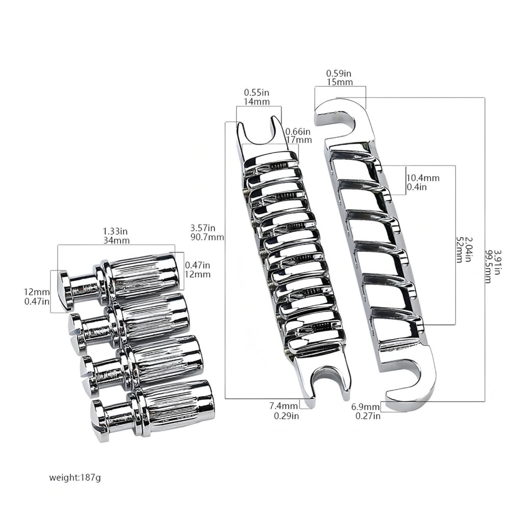 Yokua Quik Change Bridge Tailpiece Replacement Electric Guitar Bridge Tailpiece