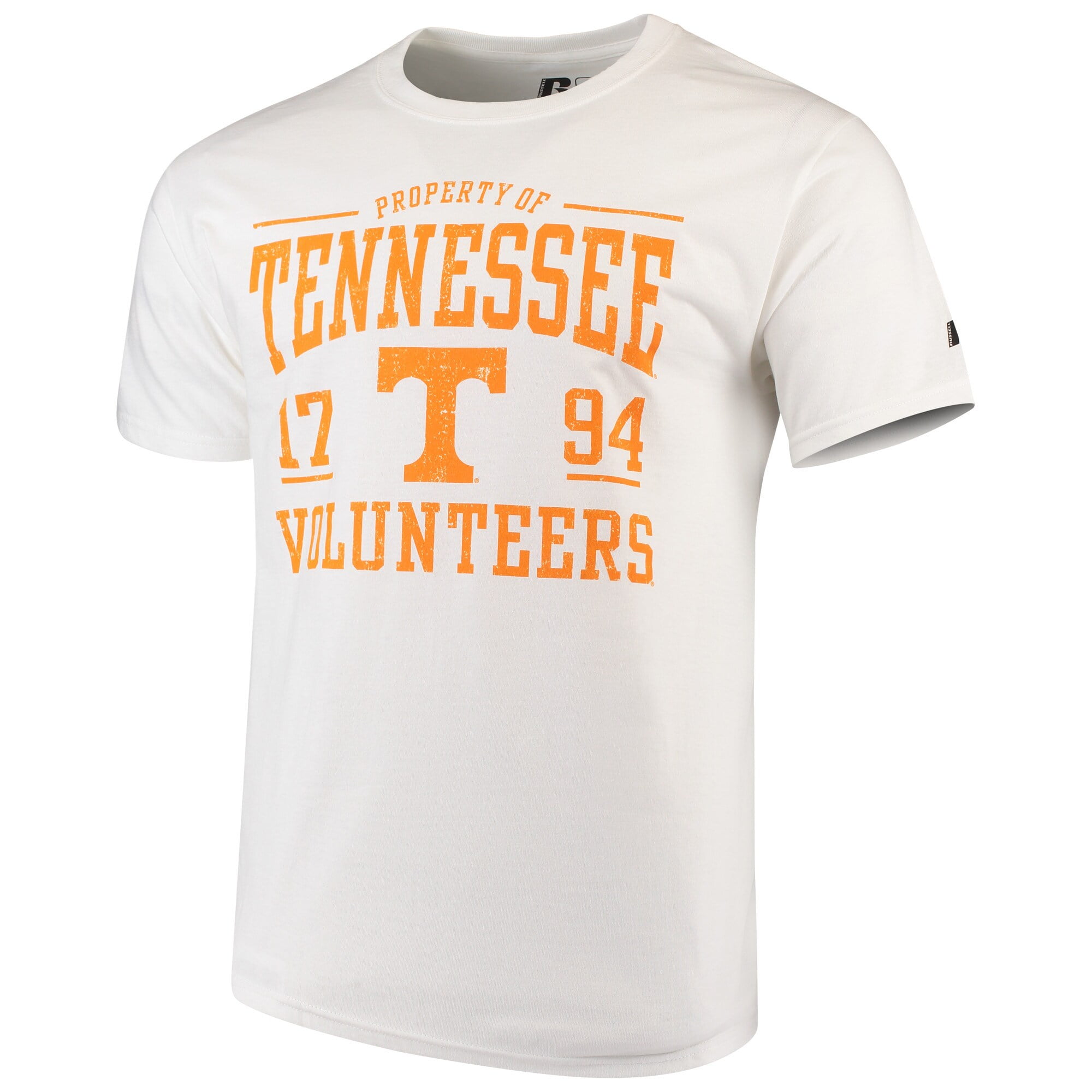 Men's Russell Athletic White Tennessee Volunteers Crew Distressed Print
