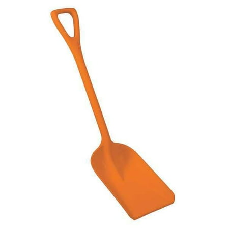Hygienic Square Point Shovel, Polypropylene Blade, 23 1/2 in L, Orange