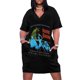 thumbnail image 1 of Camisa retro vintage de Halloween con diseño de la mansión encantada, sombrero y caja, bonito regalo gráfico, vestido holgado con bolsillos para ocasiones oficiales., 1 of 7
