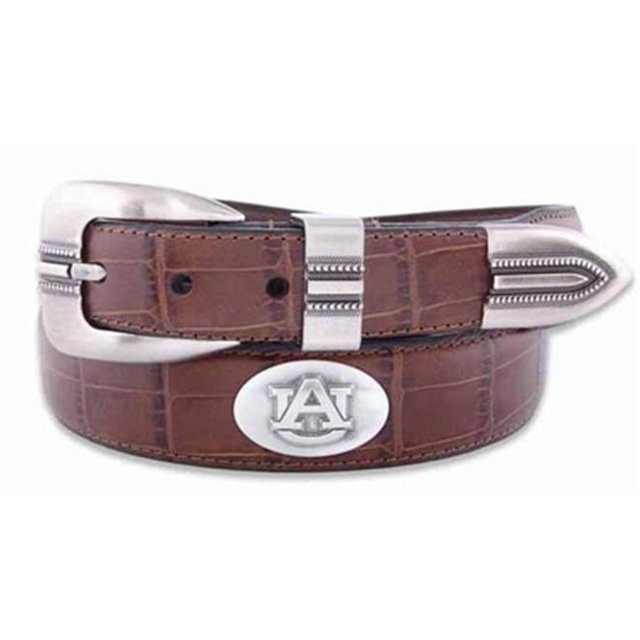 ZeppelinProducts Auburn Concho Croc Tan Leather Belt, 40 Waist