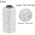 thumbnail image 2 of Twine Packing String Wrapping Cotton Twine 100m/109 Yard Silver Tone And White, 2 of 5