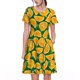 thumbnail image 1 of Easygdp Orange Lemon para Vestido Transpirable de Mujer, Vestido Suelto de Manga Corta con Pliegues y Bolsillos para el Verano, 1 of 6