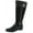 Black, variant on KAREN SCOTT Womens Black Buckle Accent Wide Calf Round Toe Stacked Heel Zip-Up Riding Boot 6