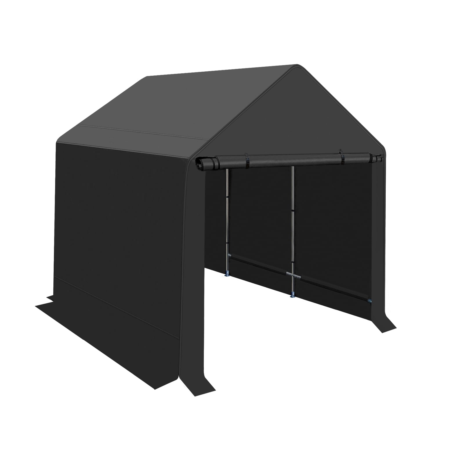 Comie 6x8 ft Outdoor Storage Shed, Canopy Carport Heavy Duty Metal