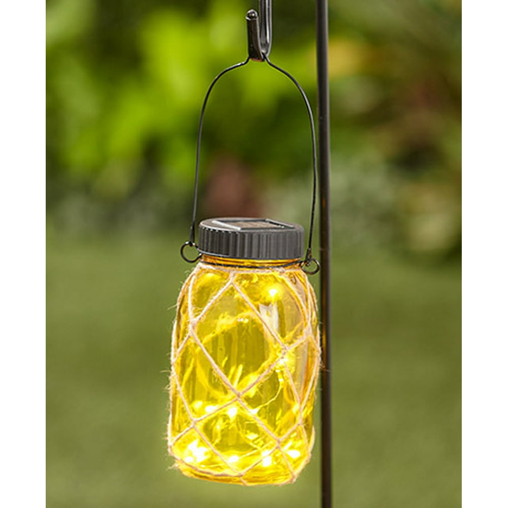 Solar Fairy Light Mason Jar with StakeYellow