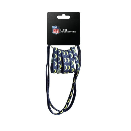 NFL San Diego Chargers Hair Accessory 6-Elastic Ponytail Bands and 2-Elastic ...