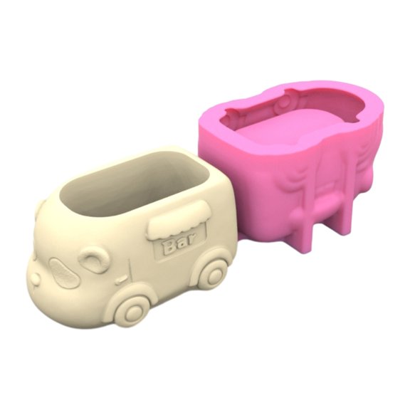 Aellinatey Unique Silicone Flower Pots Molds Animal Car Shaped DIY Candle Holder Moulds