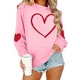 thumbnail image 5 of Wlynlyn Womens Valentines Sweatshirts Long Sleeve Heart Printed Pullover Shirts Casual Loose Crewneck Tee Tops, 5 of 10