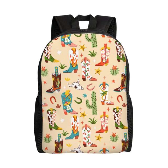 Easygdp Groovy American Western Footwear Mochila Versátil y Elegante: Comodidad, Almacenaje y Durabilidad para la Universidad, Trabajo, Viajes y Uso Diario