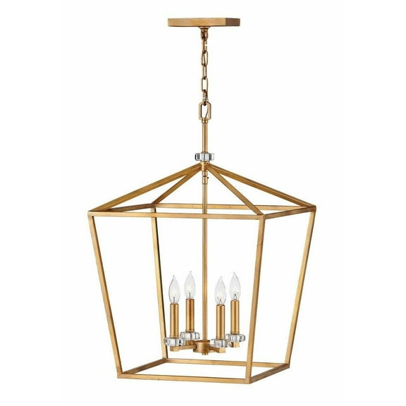 Transitional Four Light Chandelier-Distressed Brass Finish Bailey Street Home 81-Bel-3335703