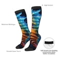 thumbnail image 4 of Goofa Yellow Fish Seahorse Pattern Adult Stockings, Color-Block Knee High Socks, Comfortable and Breathable, Soft and Stretchable, Sports, and Decoration, 4 of 6