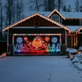 thumbnail image 3 of DAMAI Christmas Garage Door Cover Fluorescent Christmas Door Cover Large Garage Door Xmas Cover, 13x6 ft UV-Reactive Glow in Dark Banner with Santa & Elf, Outdoor Indoor Holiday Party Backdrop, 3 of 7
