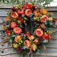 thumbnail image 2 of TAIAOJING Artificial Fall Wreaths For Rustic Autumn Wreath With Pumpkin Rose Berry Branchesm ThanksgivingFront Door Window Home Decor, 2 of 9
