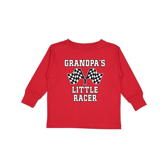 Inktastic Grandpa Little Racer Car Racing Boys Long Sleeve Toddler T-Shirt