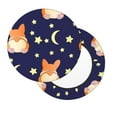 thumbnail image 2 of Daiia Corgi Lying With Moons And Stars Stool Covers Round,Round Bar Stool Covers Waterproof Bar Chair Covers Washable Stool Cushion Slipcover for 12-14 Inch Chair-14 inch, 2 of 7