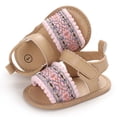 thumbnail image 5 of Baby Girls Sandal Summer Toddler Slipper Shoes 0-24 months Baby Girls Sandals Embroidered Flower Summer Flat Shoes Infant First Walkers Khaki 6-12 Months, 5 of 7