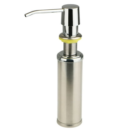 Brushed Stainless Steel Bathroom Accessories Stainless Steel Soap Bottle, Liquid Soap & Lotion Sink Soap Dispenser Pump for Kitchen or Bathroom Countertops, Brushed ()