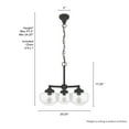 thumbnail image 6 of Hunter - Saddle Creek 3-light Noble Bronze, Medium Size Chandelier, Dimmable, Schoolhouse Style, Candle Shaped, for Bedrooms, Dining, Living Rooms - 19358, 6 of 7