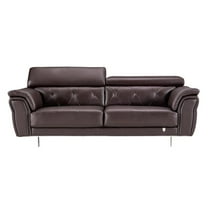 EK068 Dark Chocolate (Brown) Color With Italian Leather Sofa