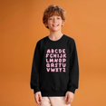 thumbnail image 3 of Alphabet Print Crewneck Sweatshirt for Children's Casual Long Sleeve Pullover Top Comfortable Fit, 3 of 5