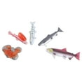 thumbnail image 3 of KAKOWELY 4Pcs Salmon Figurine Crafts Lifelike Kindergarten Fish Model Set (Random Color),3.74X"X1.18"X0.39", 3 of 5