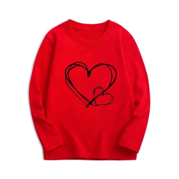 Favoffer Toddler Big Kid Boys Girls Long Sleeve Tee Spring Summer Graphic Casual Loose Round Neck Basic Layering Top Shirt Sizes 3-16Y