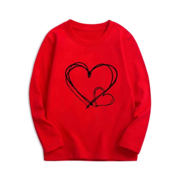 Camiseta de Manga Larga Impresa para Niños, Top de Cuello Suelto para Chicos Y Niñas, Ropa Diaria, Escuela, Viajes Y Regalos de Vacaciones