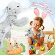 MaoGoLan 24 4Pcs Bunny Stuffed Animals with 3 Babies Inside Rabbit Plush Toy
