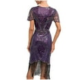 thumbnail image 2 of Women Flowy Short Sleevel V-Neck Fashion Sequin Fringe Party Dress for Women Evening Party Slim Dress, 2 of 3