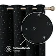 thumbnail image 4 of Deconovo Traditional Black Silver Star Prints Grommet Blackout Curtains, 52" x 84" (2 Panels), 4 of 4
