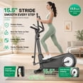 thumbnail image 4 of Funmily Elliptical Training Machine, 550lbs Capacity Heavy Duty Elliptical Exercise Machine for Home Use, 16-Level Magnetic Resistance, 15.5" Stride, 3-Way Adjustable Pedals, 4 of 9