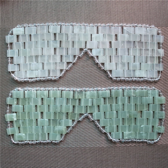 Máscara de ojos de jade Máscara de ojos tejida a mano Masajeador de ojos fresco y relajante Máscara de ojos de jade