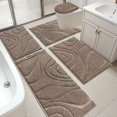 thumbnail image 1 of Juego de alfombras de baño HEBE de microfibra, 5 unidades, color café, 1 of 9