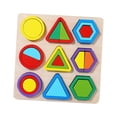 thumbnail image 1 of lionlar Shape Puzzles Activity Sensory Toy Colorful Geometric Board Shape Matching Board C, 1 of 9