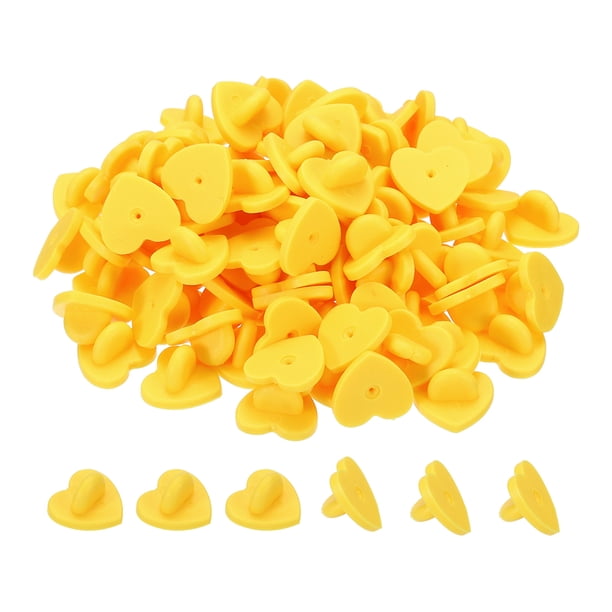 Uxcell Pinzas de goma para broches en forma de corazón, soporte para broches decorativos, paquete de 100