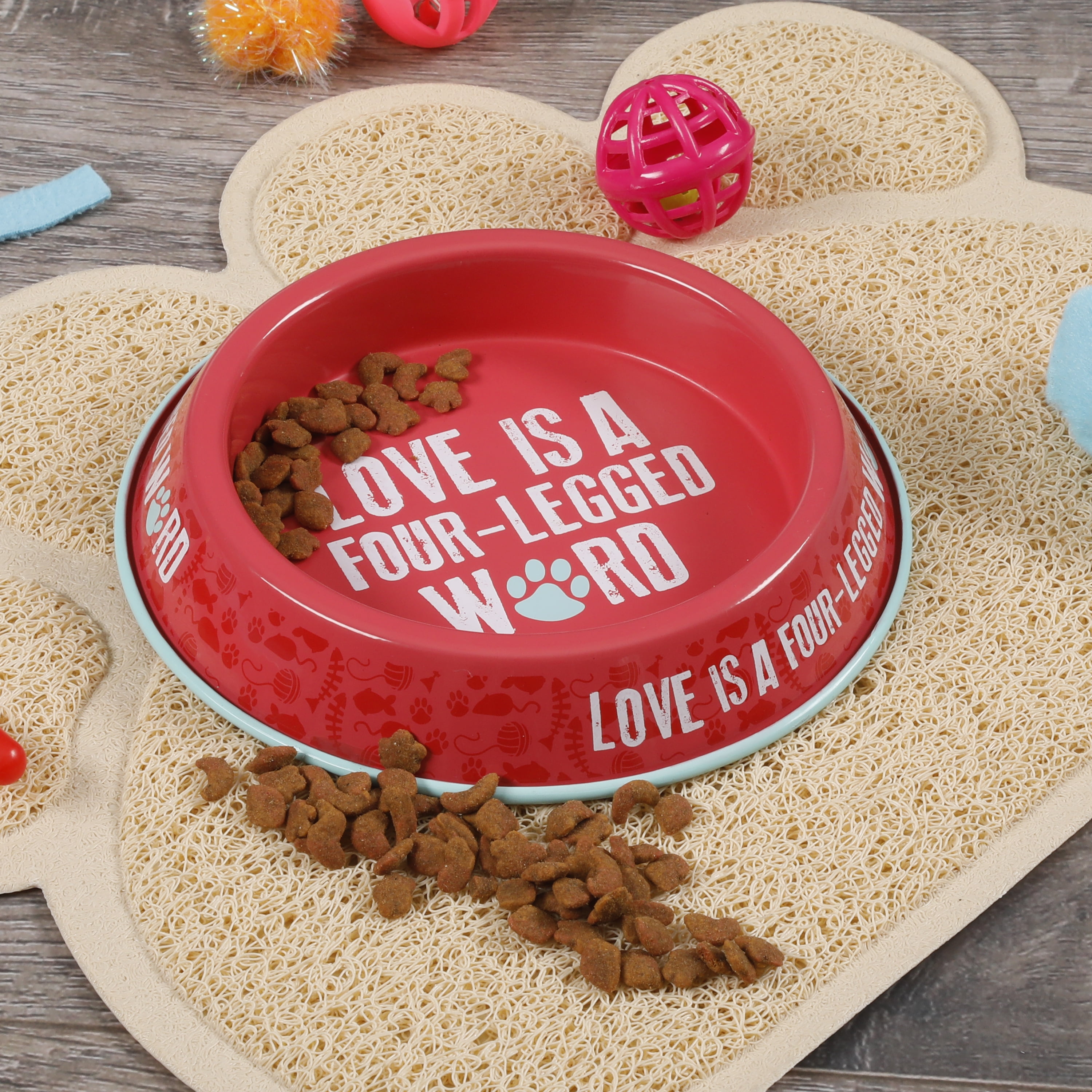 (3 pack) Gibson Home Bow Wow Meow 5.7-Inch Turquoise Cat Bowl