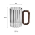 thumbnail image 2 of Tazas de vidrio con asa de madera, 325 ml (11 oz), de borosilicato transparente, ideales for té, café, leche y jugo., 2 of 3
