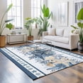 thumbnail image 3 of Area Rugs 2.7'x5', Navy Blue Starfish Coastal Carpet Runner Indoor Outdoor Rugs Home Decor Aesthetic, Ocean Beach Coral Nautical Non Slip Mats Washable Accent Rug for Living Room Bedroom, 3 of 8